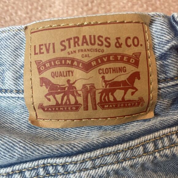 Levis Ribcage Womens Blue Medium Wash‎ Straight Leg Ankle Jeans Size 29 - Picture 12 of 13